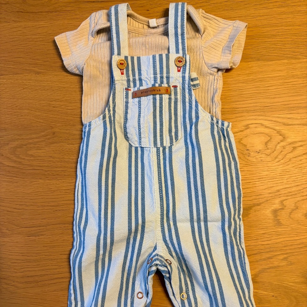 Piupiuchick Overalls and Mori Onesie Outfit